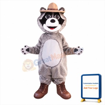 Grey Raccoon Mascot Costume