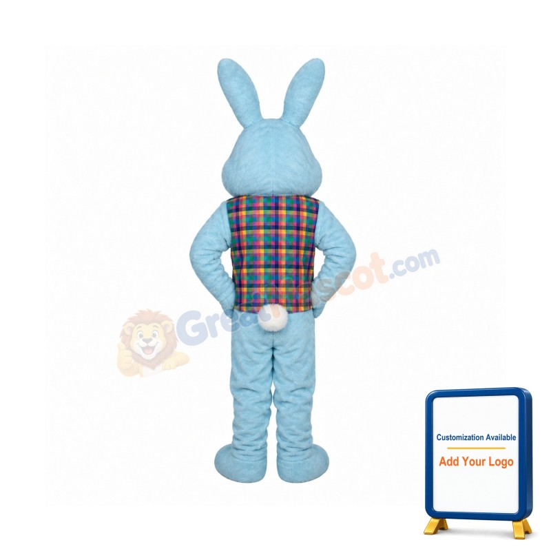 Blue Easter Bunny Mascot Costume