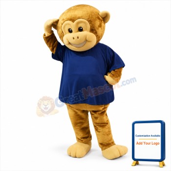 Cute Brown Monkey Mascot Costume