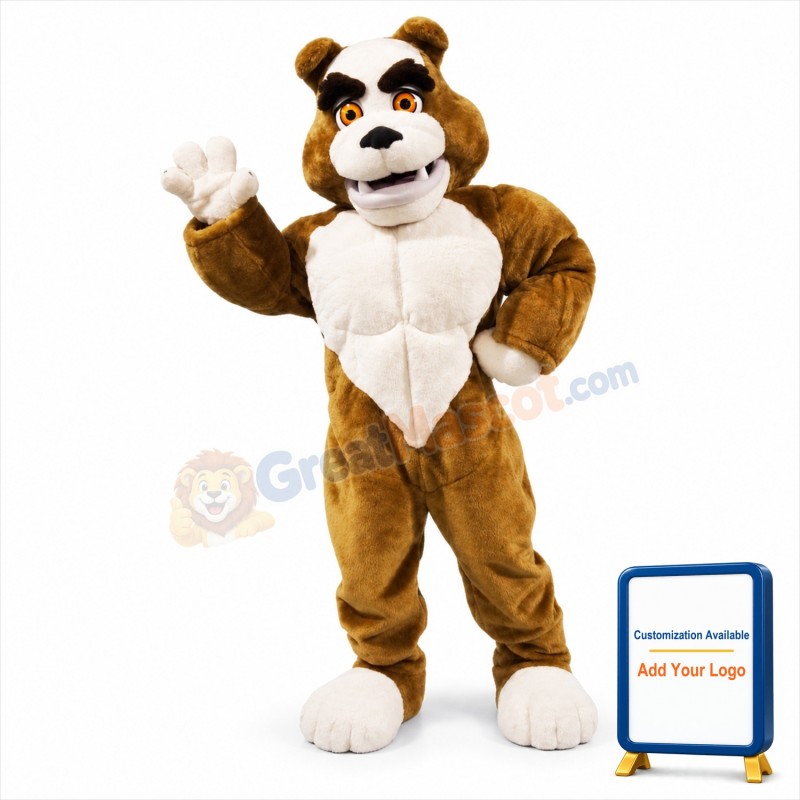 Power Muscular Bulldog Mascot Costume