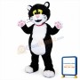 Cute Black & White Cat Mascot Costume
