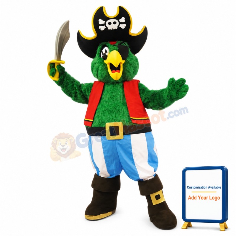 Pirate Parrot Mascot Costume