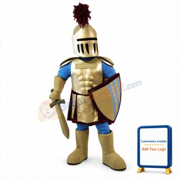 Blue & Golden Knight Mascot Costume