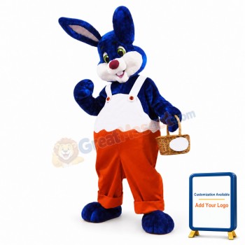 Blue & White Rabbit Mascot Costume