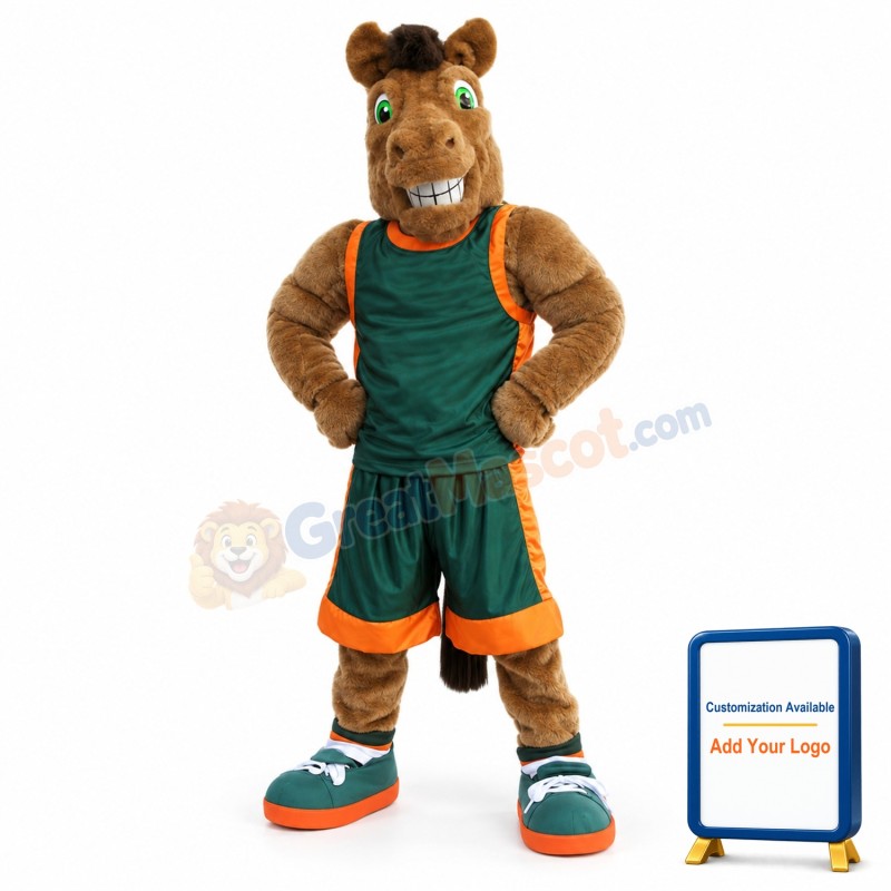 Sport Brown Horse Mascot Costume