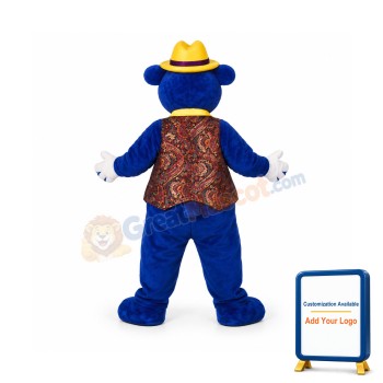 Blue Bear Mascot Costume