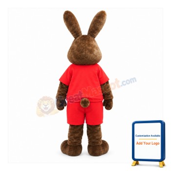 Happy Brown Rabbit Mascot Costume