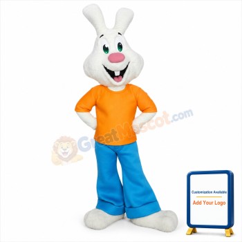 Happy White Rabbit Mascot Costume