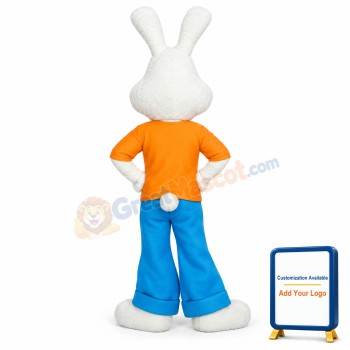 Happy White Rabbit Mascot Costume