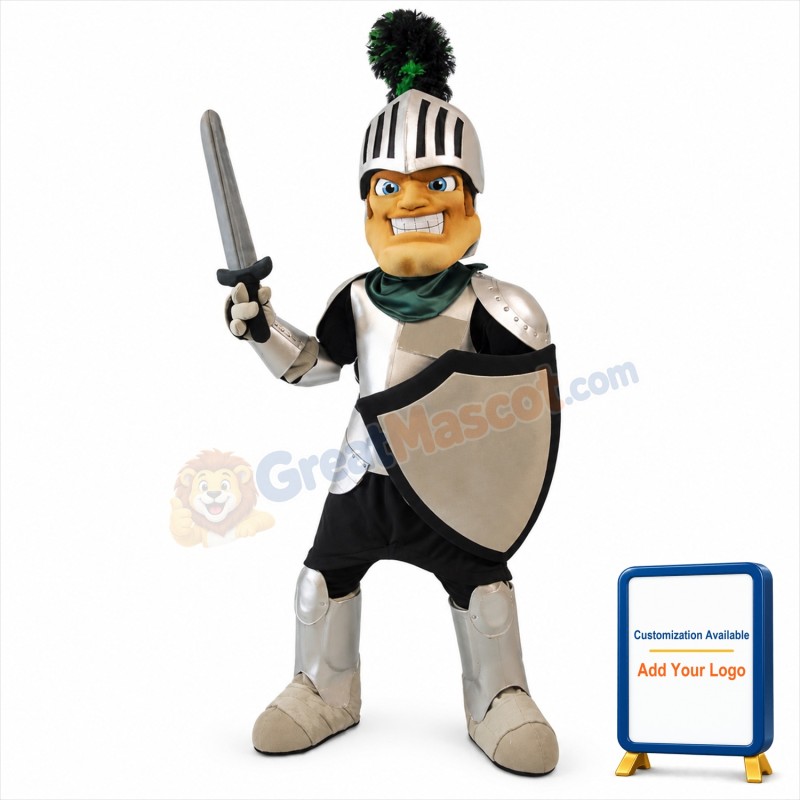 Smiling Knight Mascot Costume