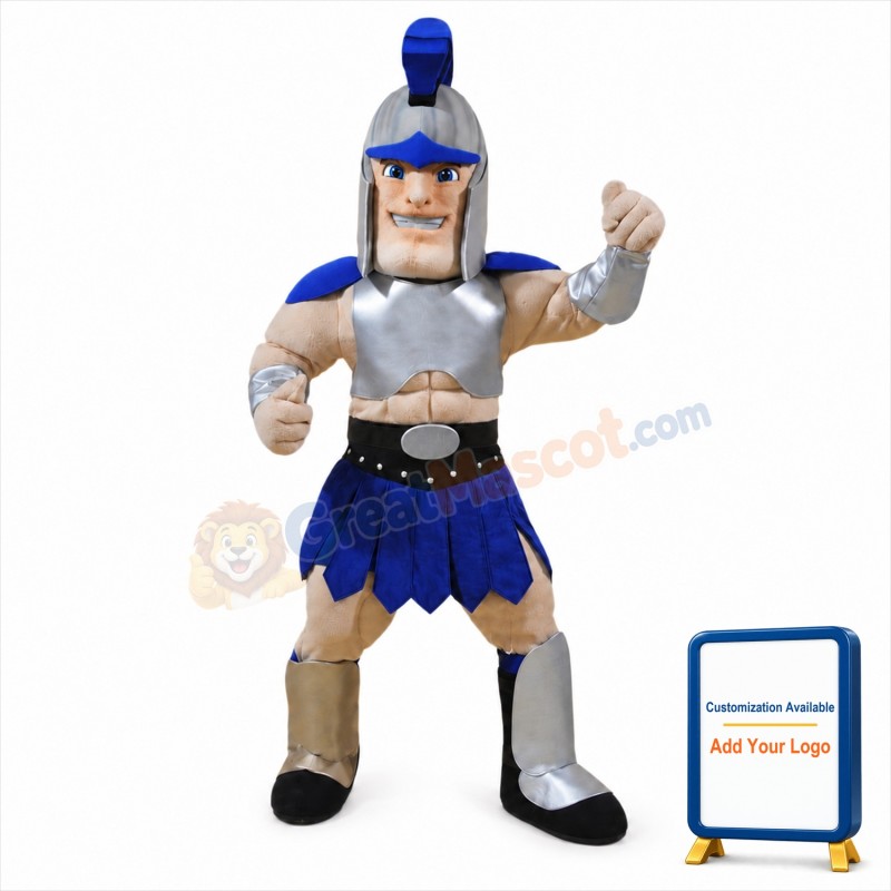 Blue Spartan Mascot Costume