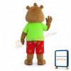 Fancy Cute Green Coat Bear Mascot Costume