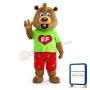 Fancy Cute Green Coat Bear Mascot Costume
