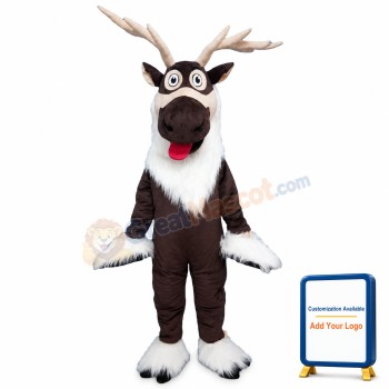 Brown reindeer Christmas reindeer Mascot Costume
