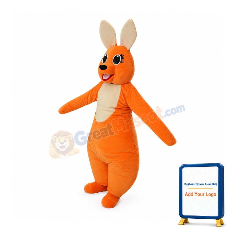 Orange Kangaroo Mascot Costume