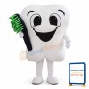 Teeth and toothbrush Mascot Costume