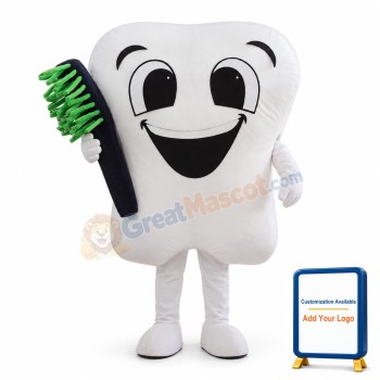 Teeth and toothbrush Mascot Costume