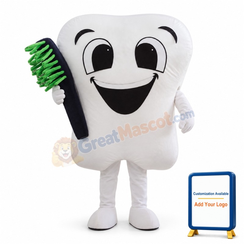 Teeth and toothbrush Mascot Costume