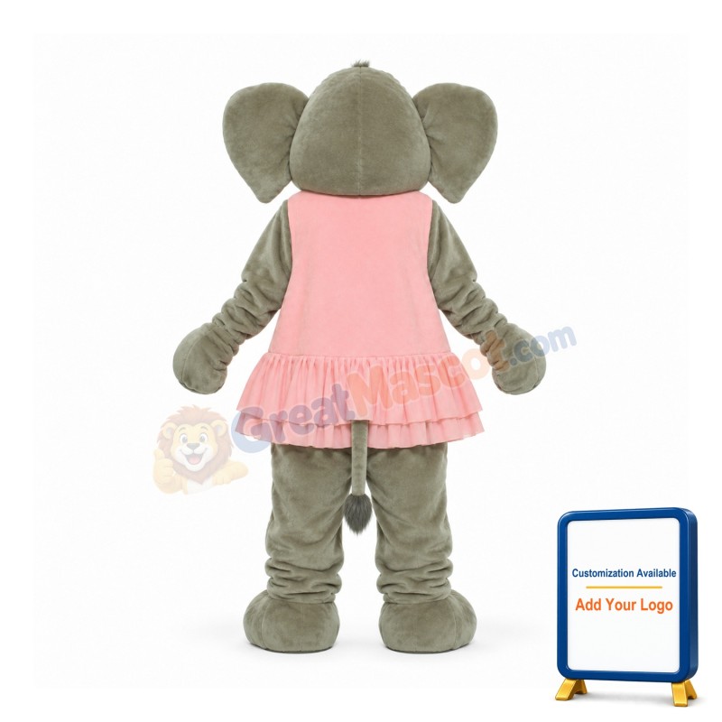 Pink Dress Elephant Mascot Costumes