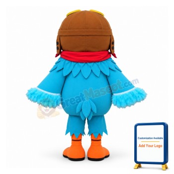 Blue Bird Mascot Costume with Glasses