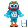 Blue Bird Mascot Costume with Glasses
