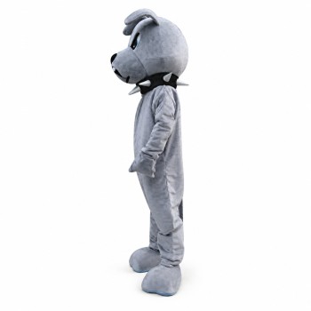 Grey Bulldog Mascot Costume
