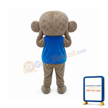 Cute Monkey Mascot Costume in Blue Jacket