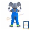 Elephant Mascot Costume with Blue Overall