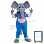 Elephant Mascot Costume with Blue Overall