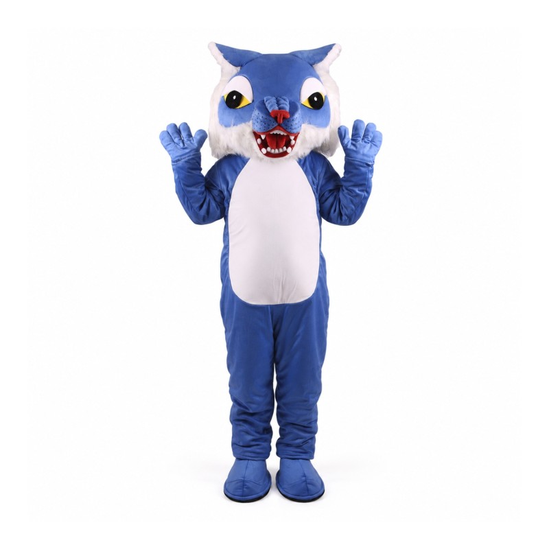 Blue Wildcat Power Cat Mascot Costume