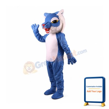 Blue Wildcat Power Cat Mascot Costume
