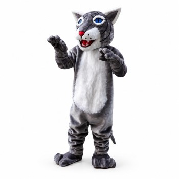 Grey Wildcat Bobcat Mascot Costume