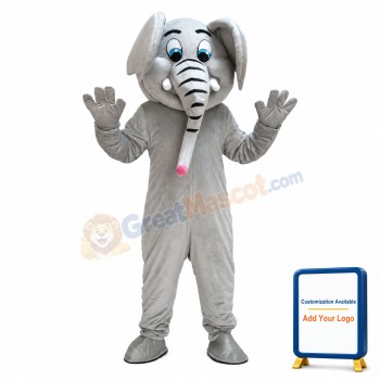 Gray Cute Elephant Mascot Costume