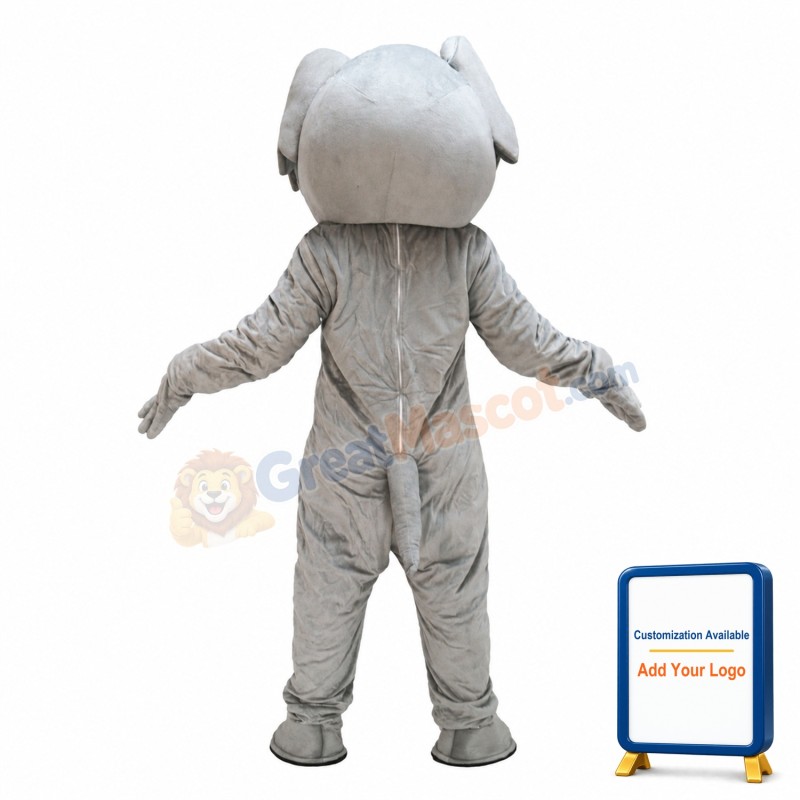 Gray Cute Elephant Mascot Costume