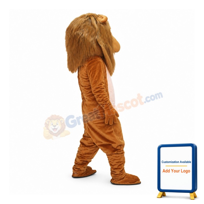 Brown Cute Lion Mascot Costume