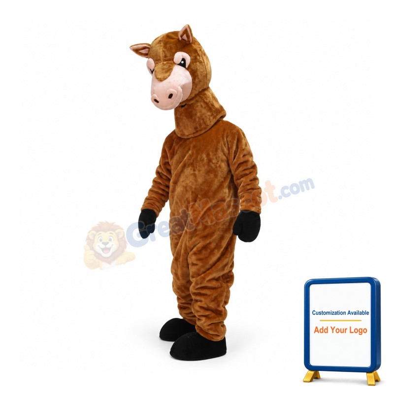 Brown Cute Horse Mascot Costume