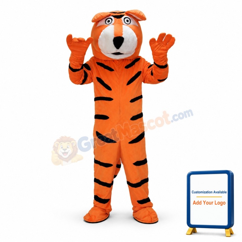 Cute Orange Tiger Mascot Costume