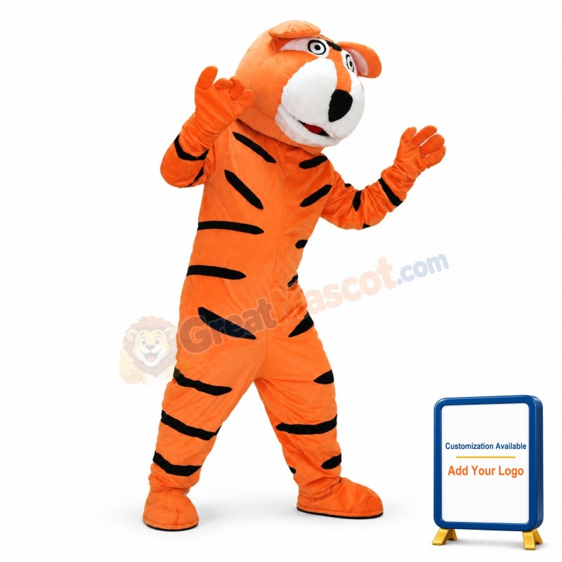 Cute Orange Tiger Mascot Costume