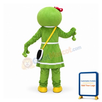 Cute Female Green Frog Mascot Costume