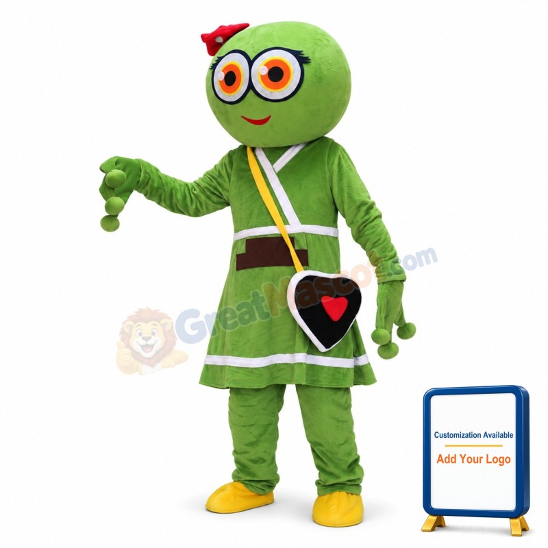 Cute Female Green Frog Mascot Costume