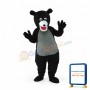 Cute Black Bear Gray Belly Mascot Adult Costume