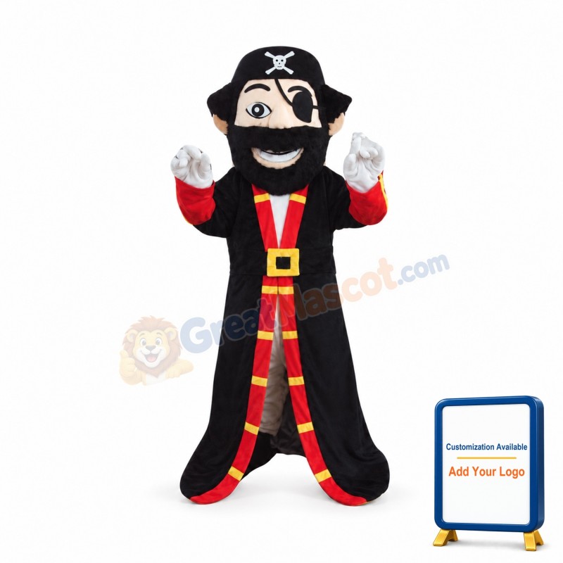 Beard Pirate Captain Mascot Costume