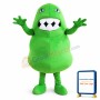 Germ Mascot Costume Green Bacteria Mascot