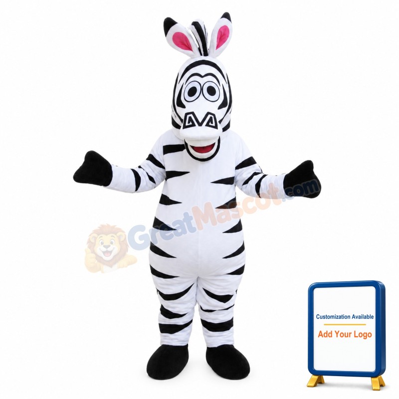 Cute Zebra Horse Mascot Costume