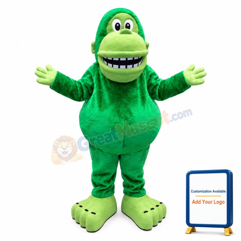 Green Big Mouth Gorillla Mascot Costume
