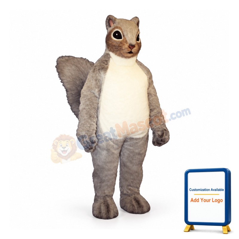 Cute Gray Squirrel Mascot Costume