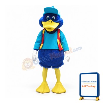 Cute Blue Duck Mascot Costume