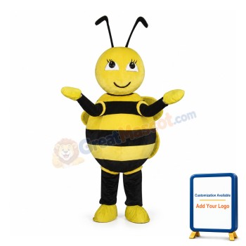 Cute Yellow alternate White Little Bee Mascot Costume