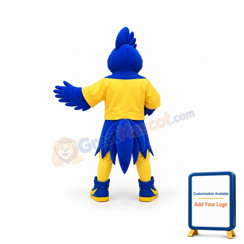 Motion Blue Rooster Big Bird Mascot Costume