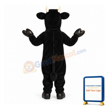 Black Furry Bull Mascot Costume